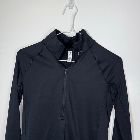 Under Armour light jacket Women’s XS ColdGear UA Cozy Half Zip Black tap running - Picture 7 of 14